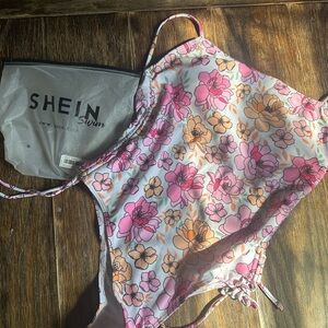SHEIN Pink and Orange Floral Swimsuit